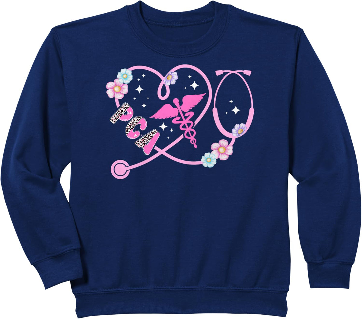 PCA Heart Patient Care Assistant Appreciation PCA Nurse Sweatshirt - Navy Blue