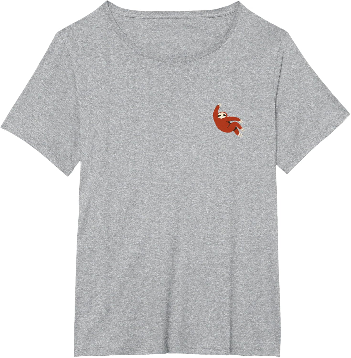 Sloth Minimalist Simple Badge Animal T-Shirt - Heather Grey
