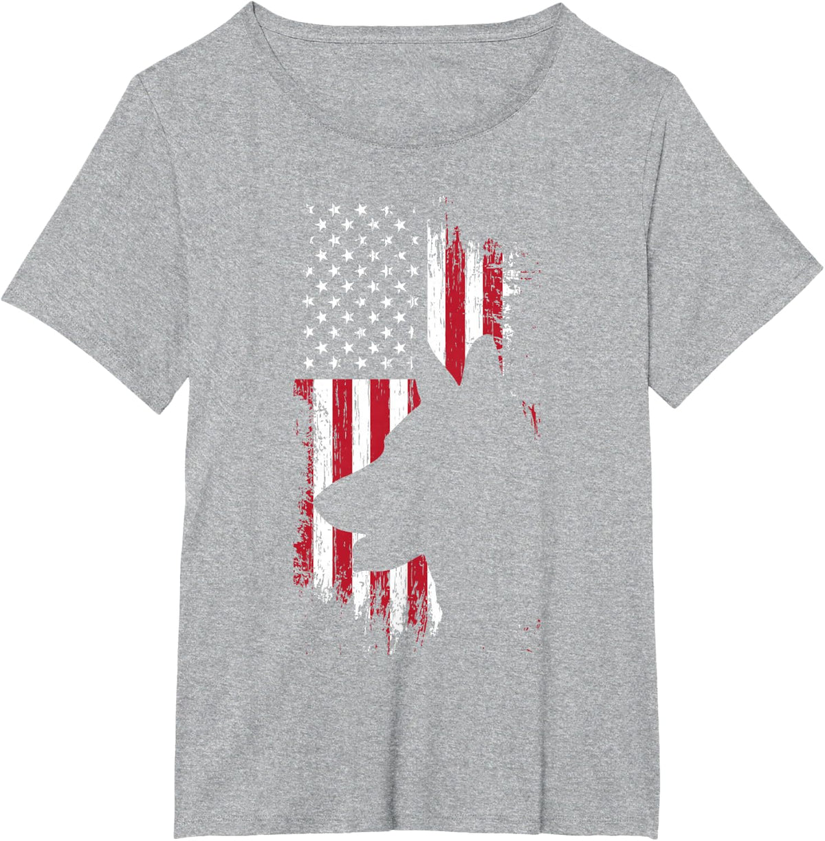 German Shepherd American Flag Shirt USA Patriotic Dog Gift T-Shirt - Heather Grey