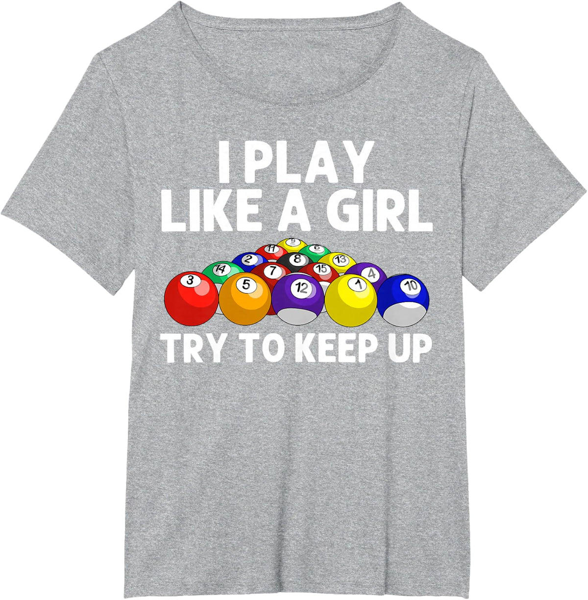 Cool Billiard Art for Women Girls Billiards Fan Pool Player T-Shirt - Heather Grey