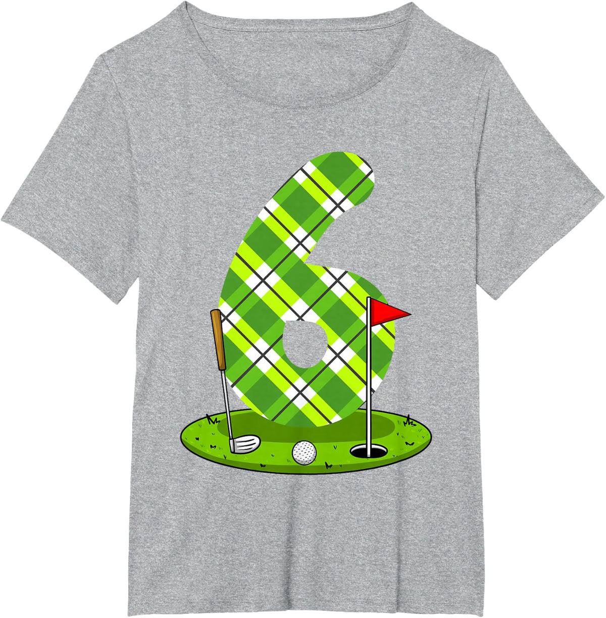 Golf Birthday Shirt For Kids 6th Birthday Party Golfer T-Shirt - Heather Grey