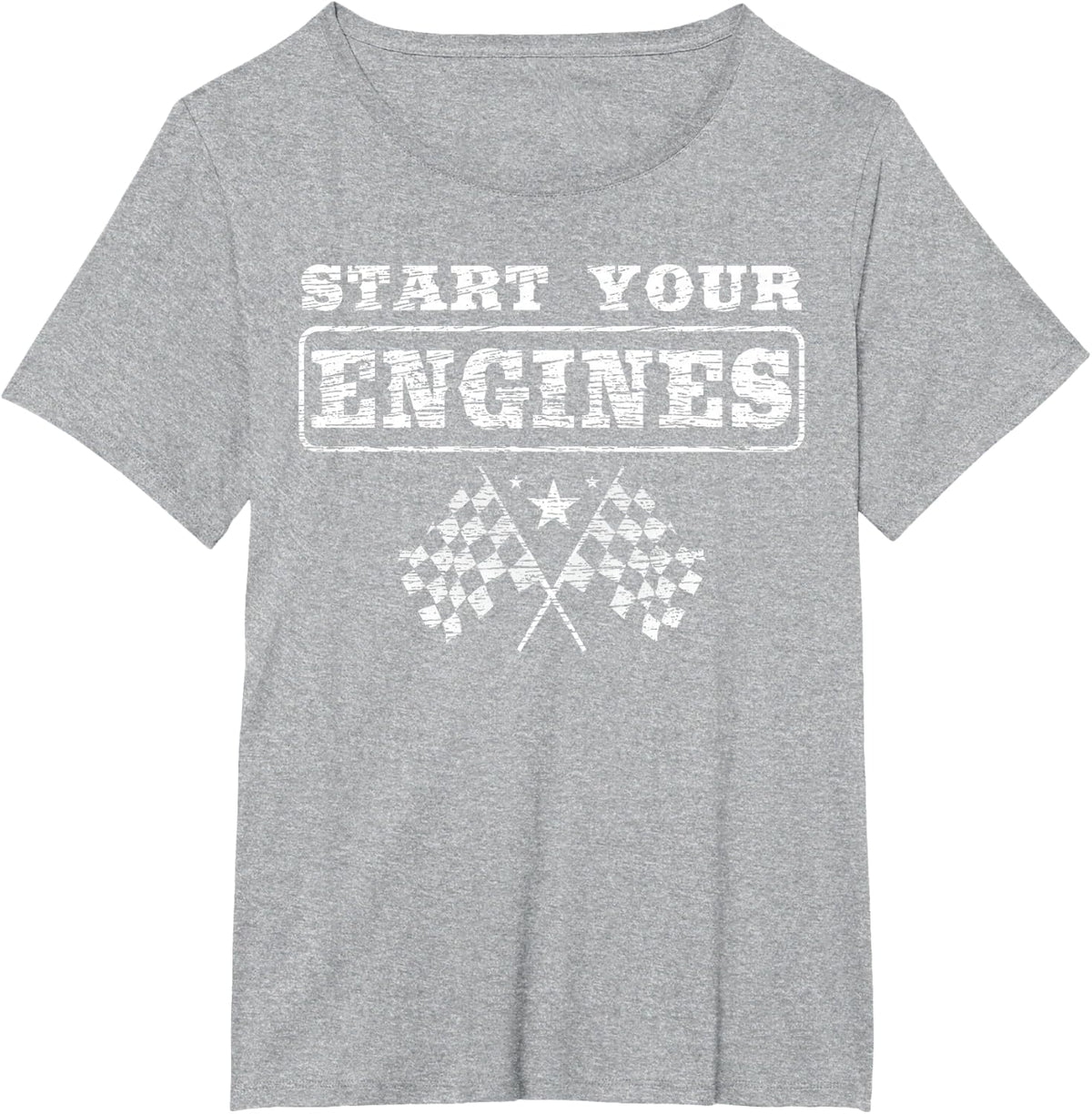New Start Your Engines for a Car and Bike Racer Autocross T-Shirt - Heather Grey