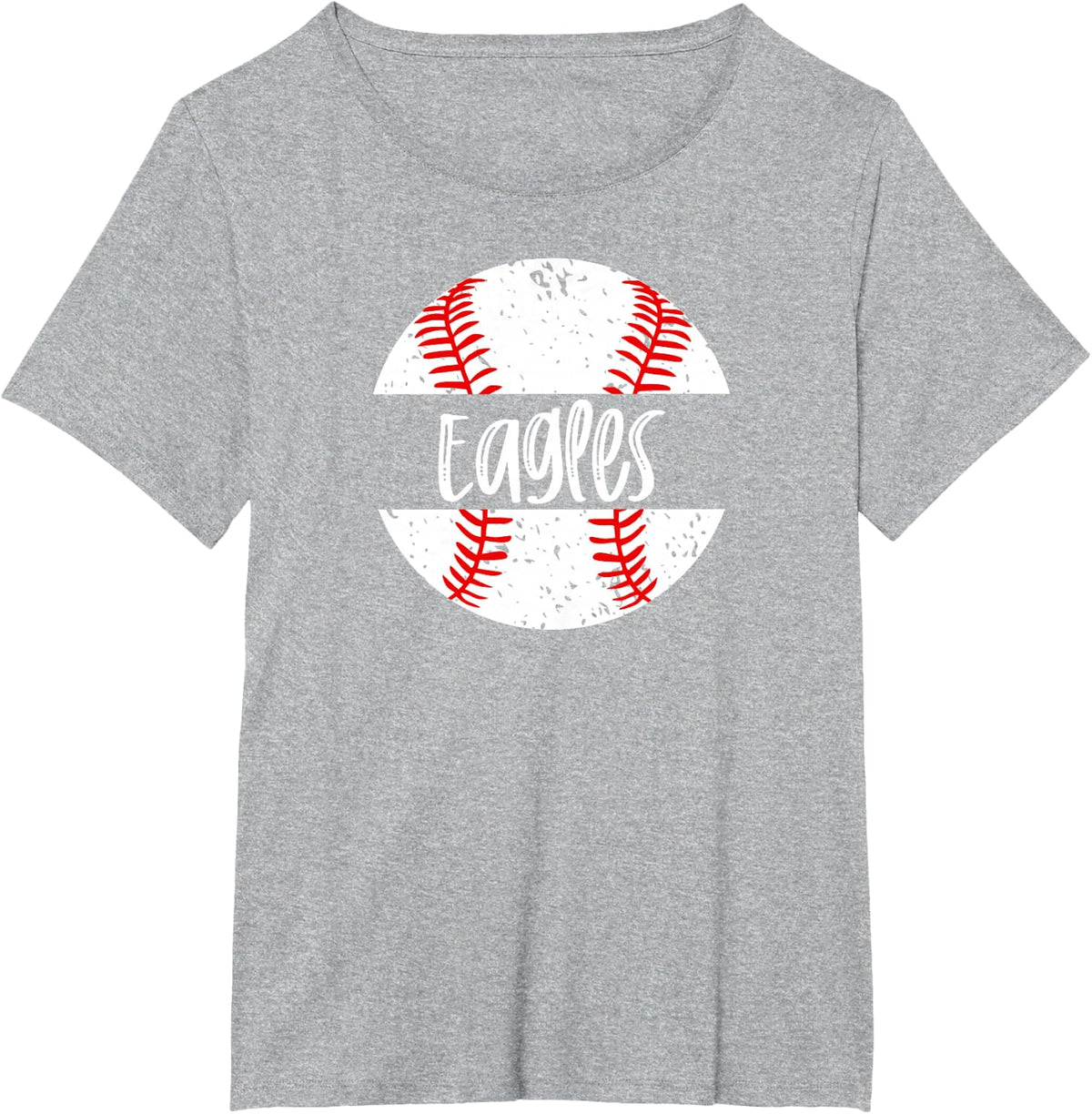 Eagles Baseball Team Mascot School Spirit Game Day T-Shirt - Heather Grey