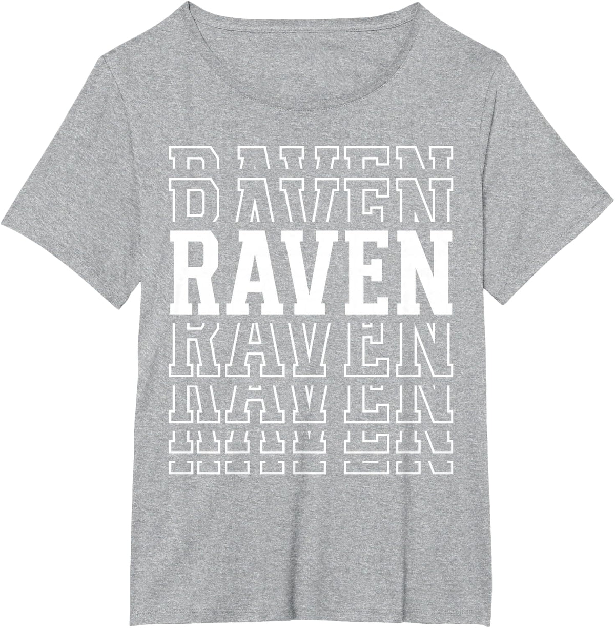 Raven Layered Text Costume Animal Lover T-Shirt - Heather Grey