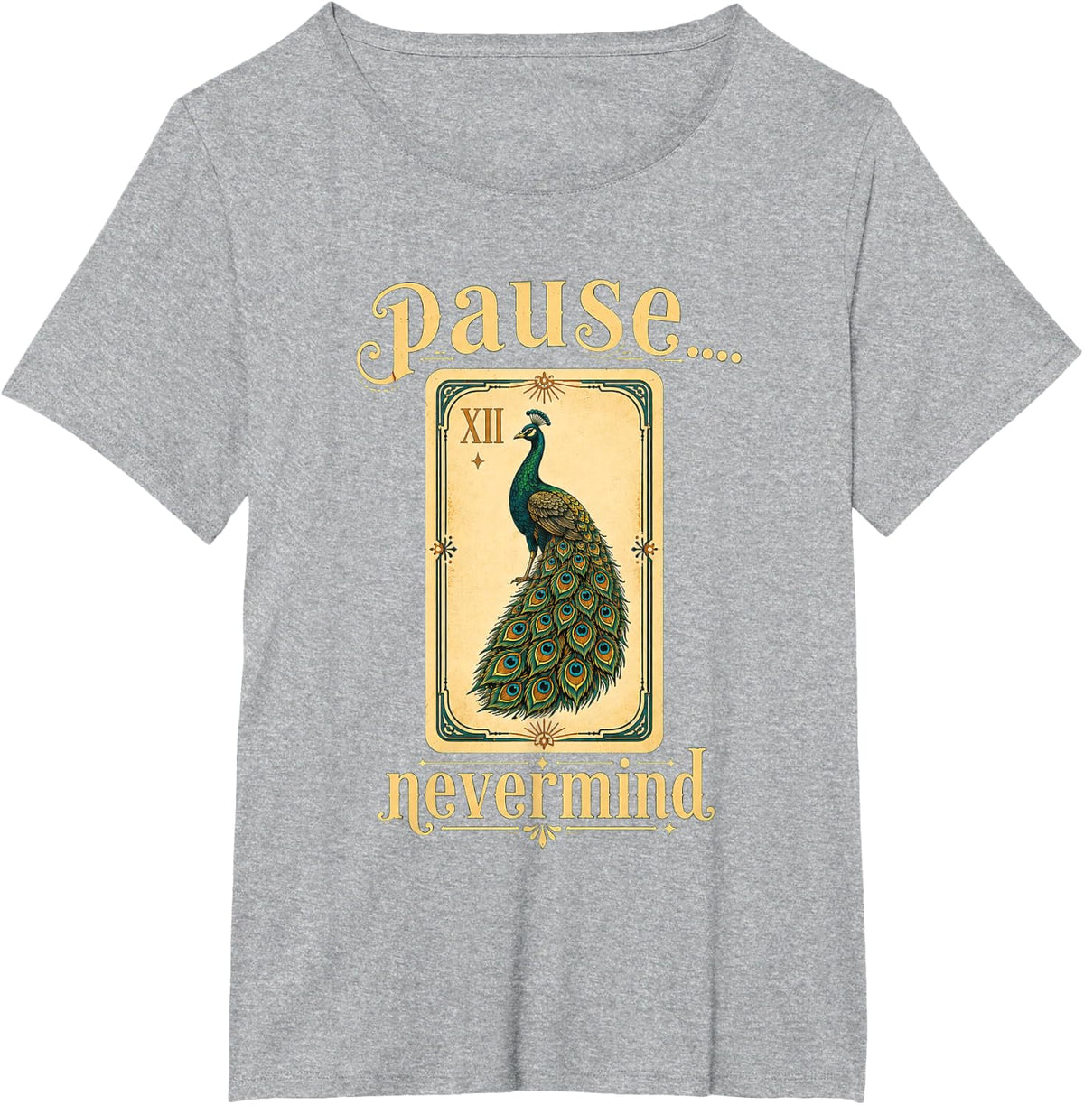 Pause Nevermind Vintage Funny Mahjong Lovers Tile Game T-Shirt - Heather Grey