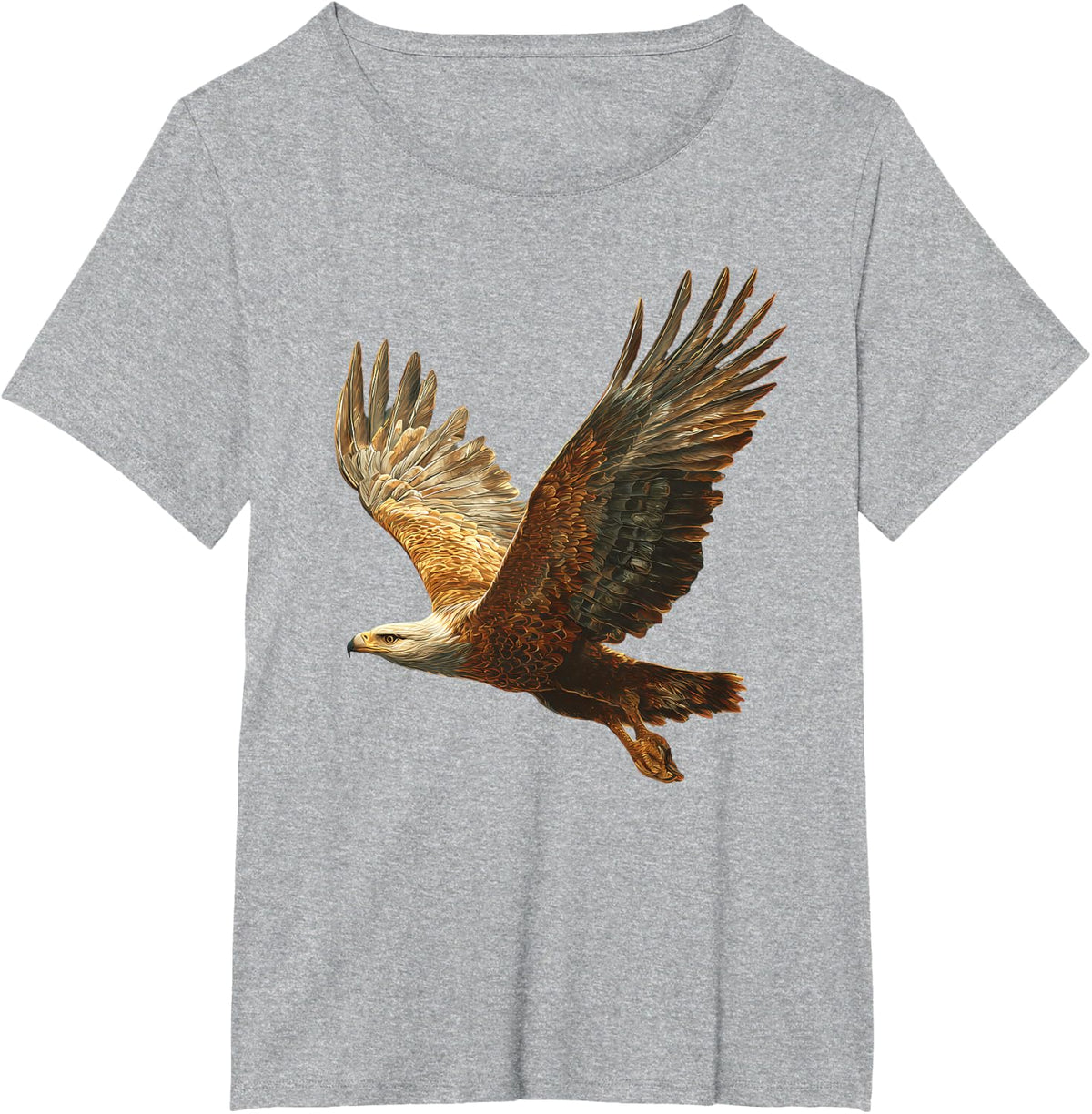 Eagle Bird Lover Motif Wildlife Forest Animal Art Graphic T-Shirt - Heather Grey