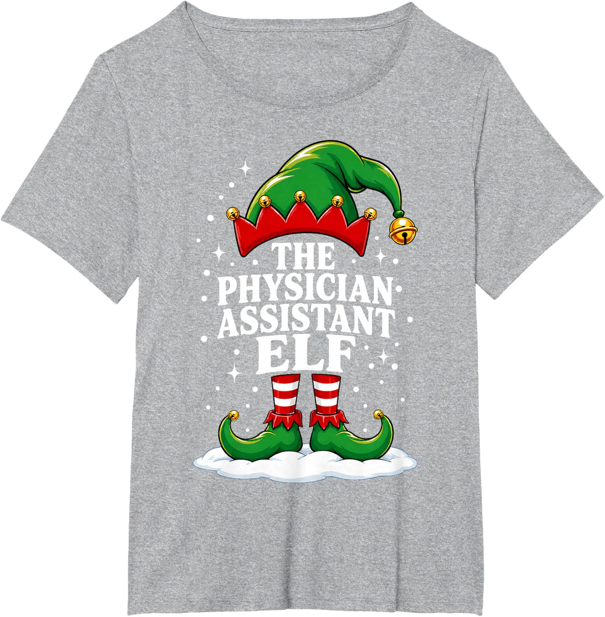 Physician Assistant Elf Christmas Matching Family Group Xmas T-Shirt - Heather Grey