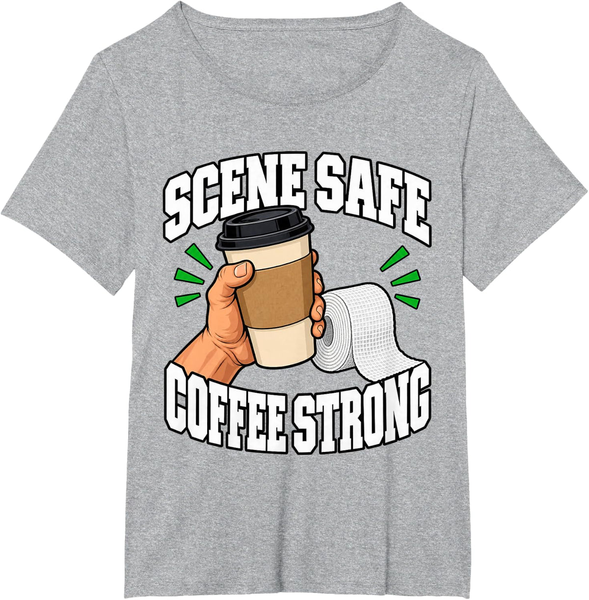 Paramedic Scene Safe Coffee Strong First Responder Gauze T-Shirt - Heather Grey