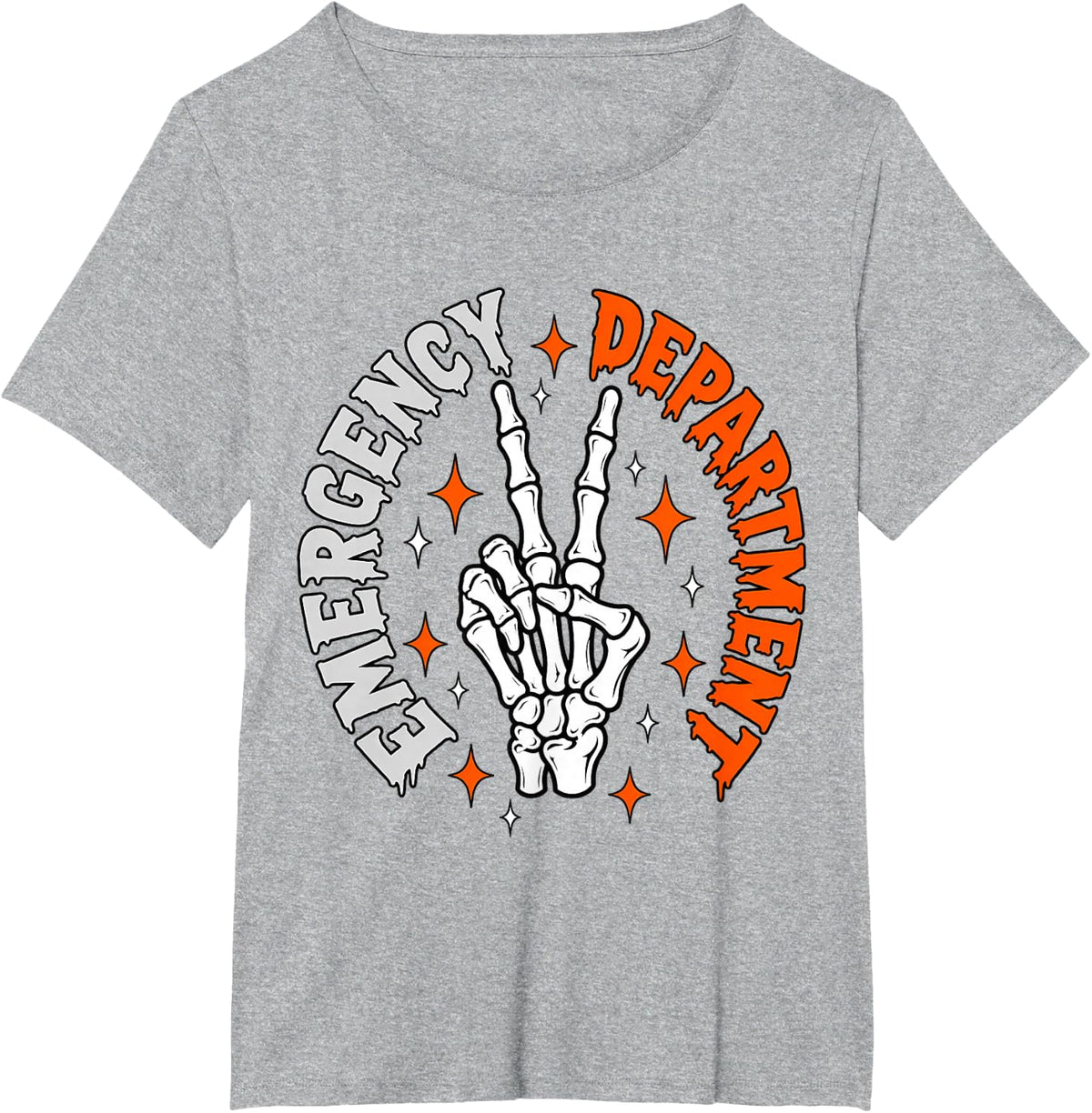 Emergency Department Halloween Nurse Doctor EMS Skeleton T-Shirt - Heather Grey