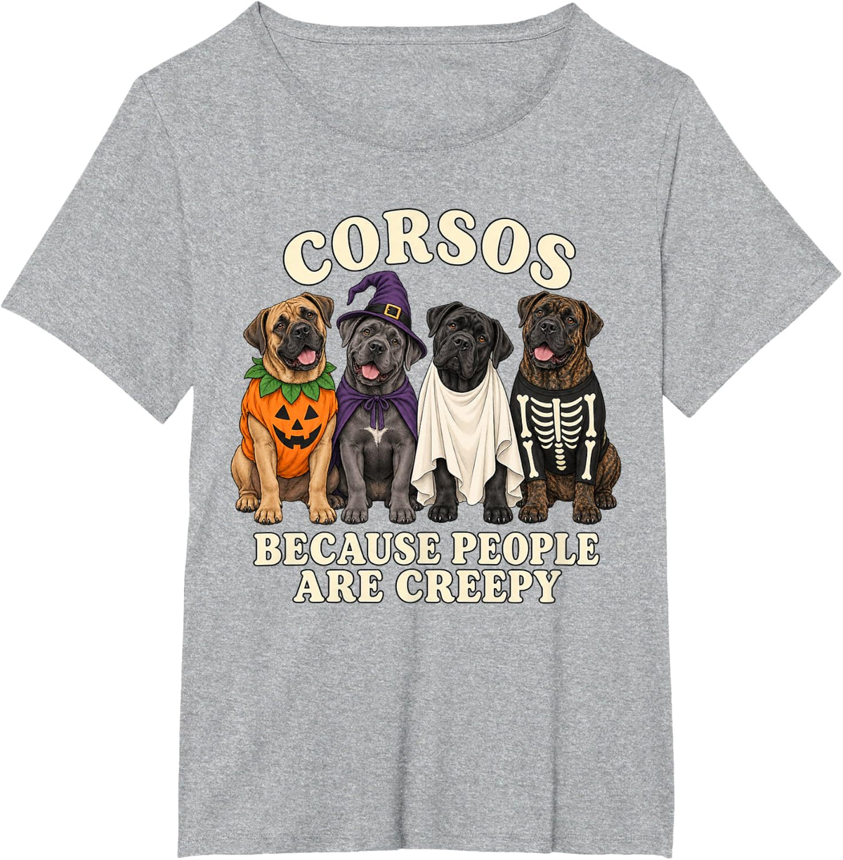 Cane Corso Halloween Cute Costume Crew T-Shirt - Heather Grey