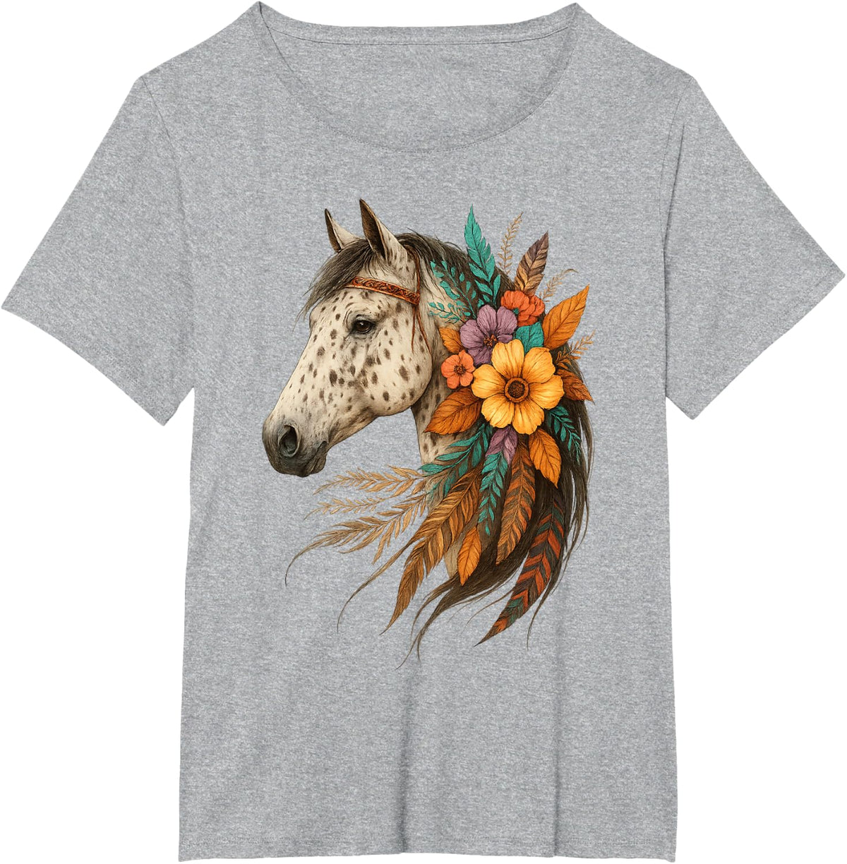 Appaloosa Horse Tee Country Cowgirl Rodeo Style Horses Lover T-Shirt - Heather Grey