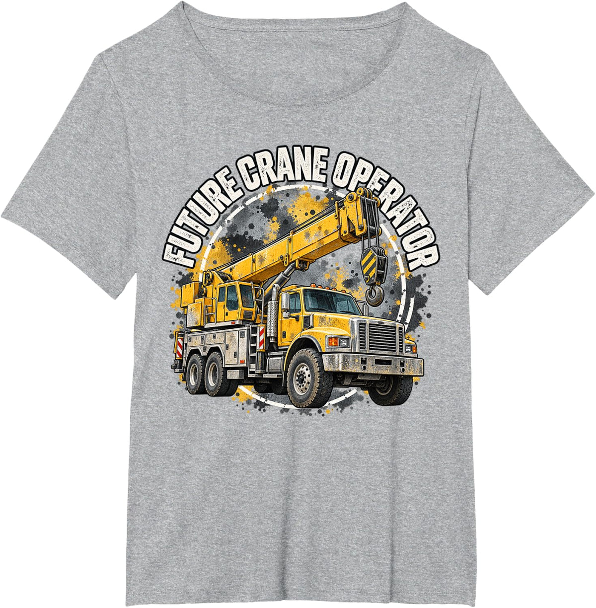 Future Crane Operator Construction Truck Toddler Kids T-Shirt - Heather Grey