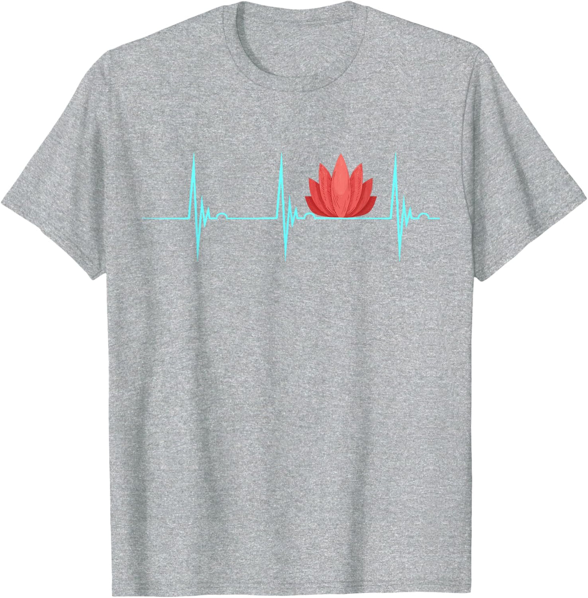Massage Therapist Heartbeat EKG Pulse Namaste Flower Relax T-Shirt - Heather Grey
