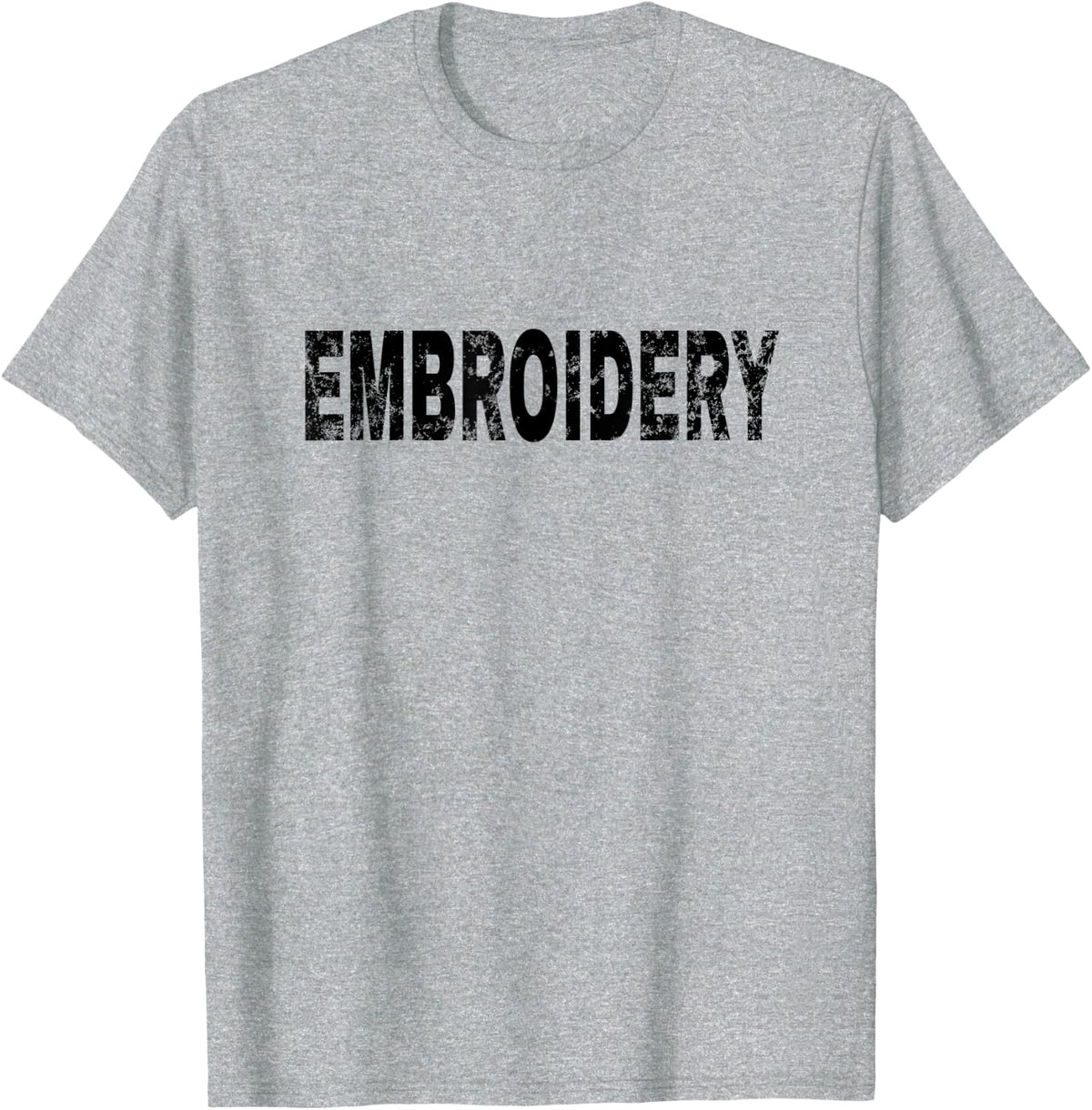 Vintage Embroidery Black Text Hobby Apparel T-Shirt - Heather Grey