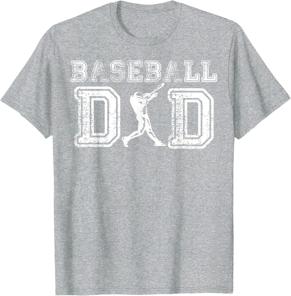 Baseball Dad Funny Fathers Day Gift For Daddy Papa Father T-Shirt - Heather Grey