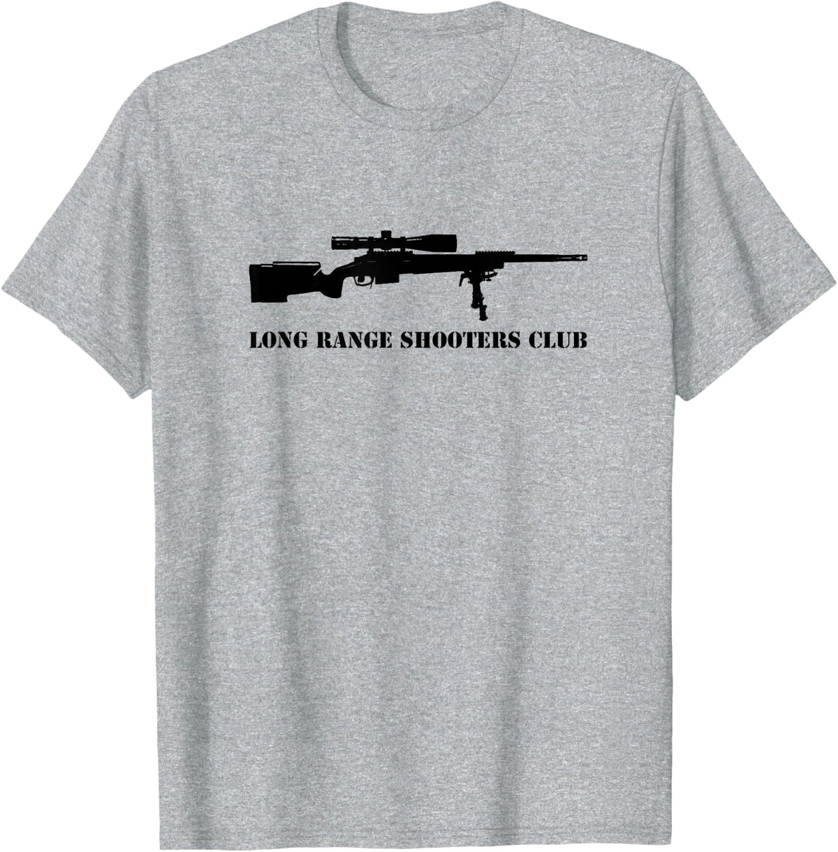 Long Range Shooters Club Shirt, Scoped Rifle Precision Snipe T-Shirt - Heather Grey