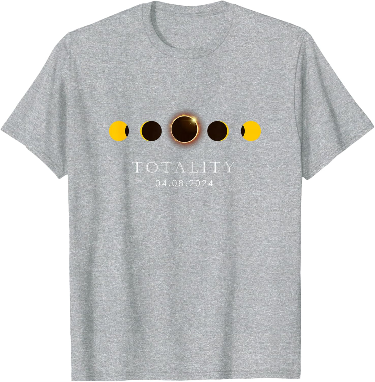 American Totality Solar Lunar Eclipse T-Shirt - Heather Grey