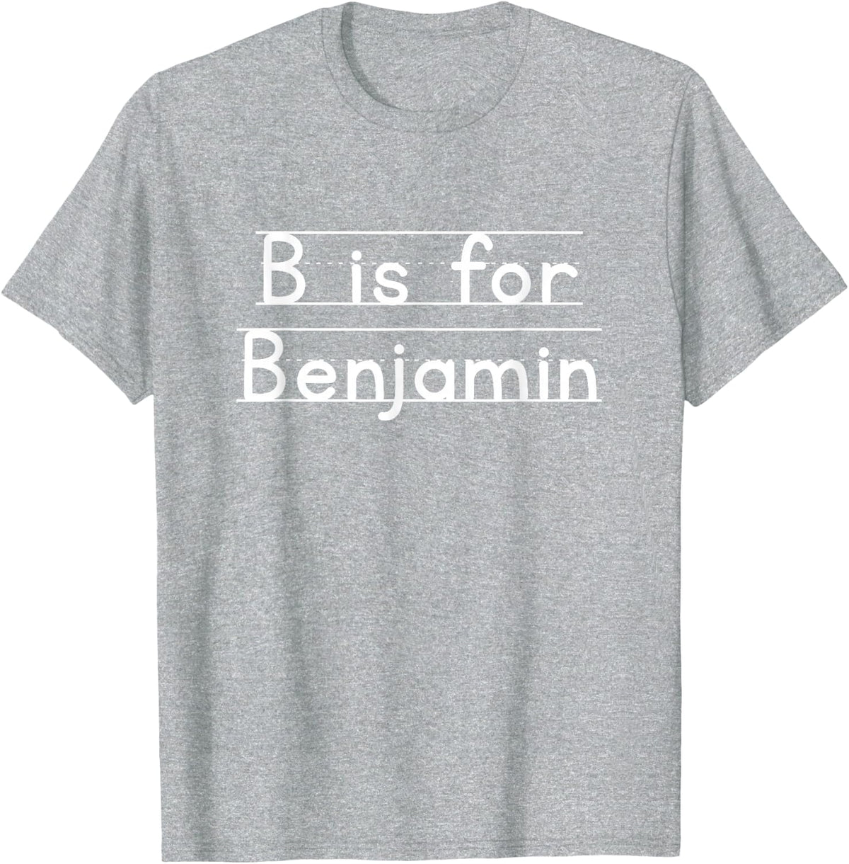 Back To School B is for Benjamin First Day of School Kids T-Shirt - Heather Grey