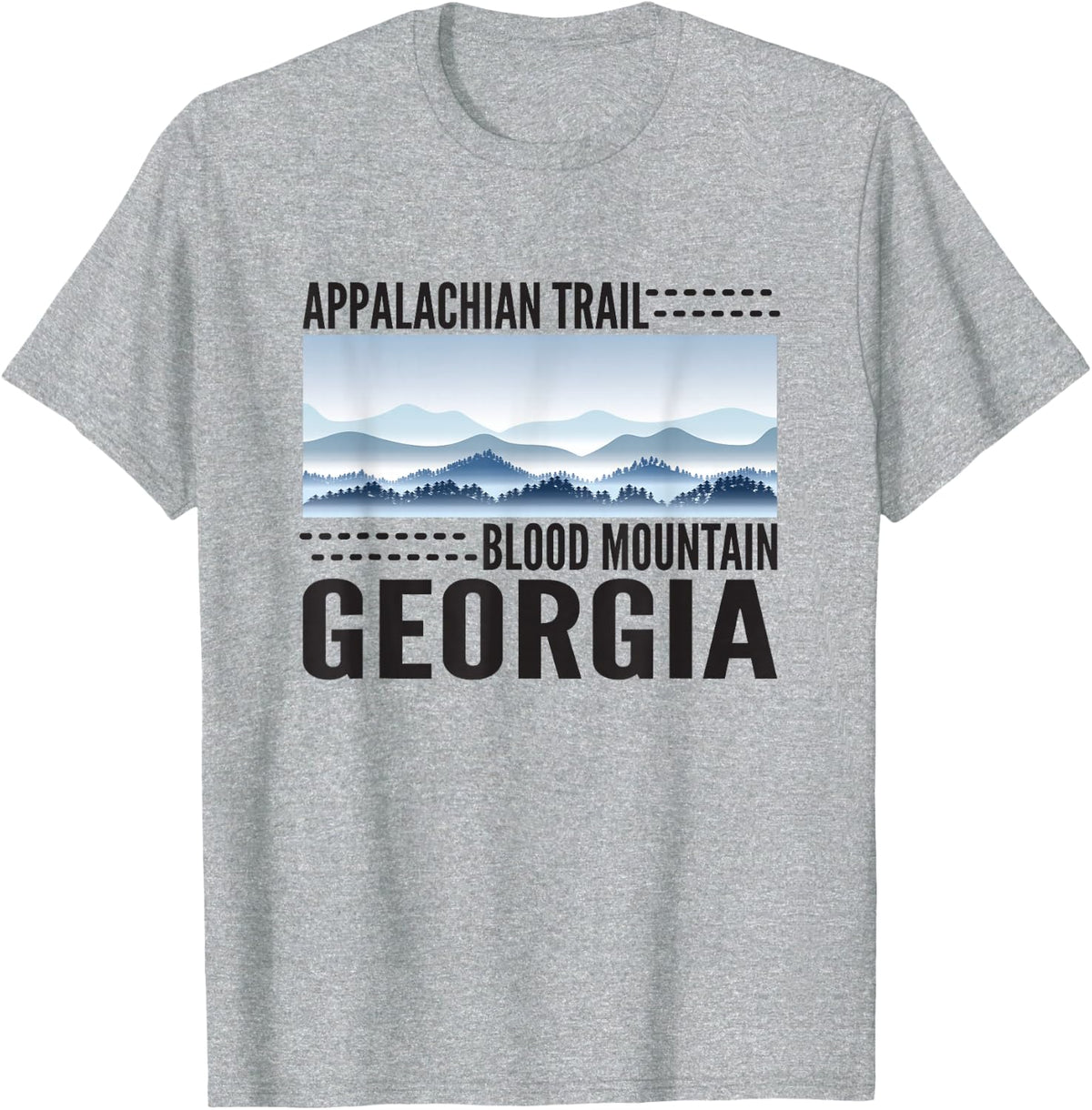 Appalachian Trail Hikers Hiking at Blood Mountain Georgia T-Shirt - Heather Grey