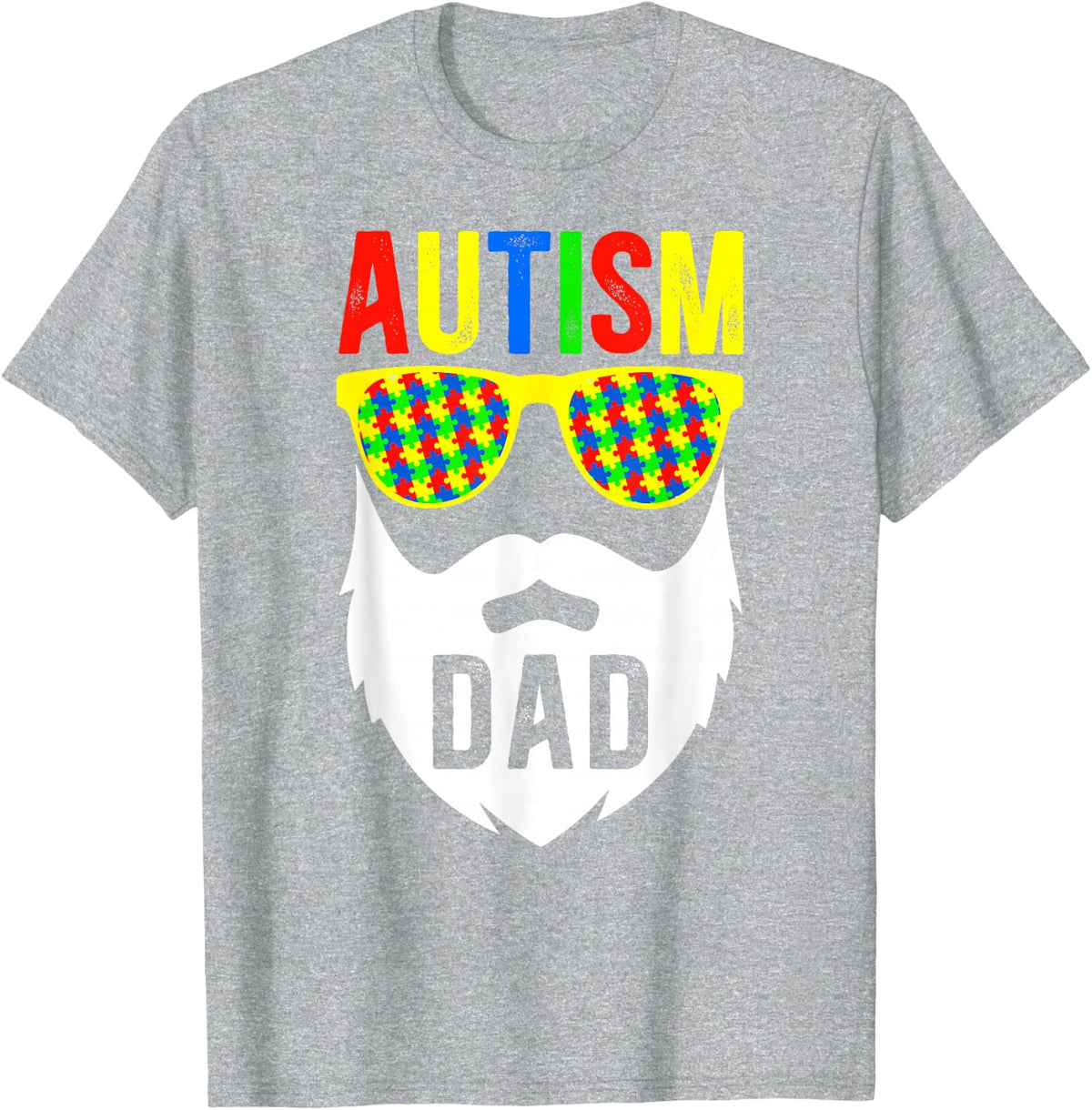 Autism Dad Autism Awareness Autism Warrior Father T-Shirt - Heather Grey