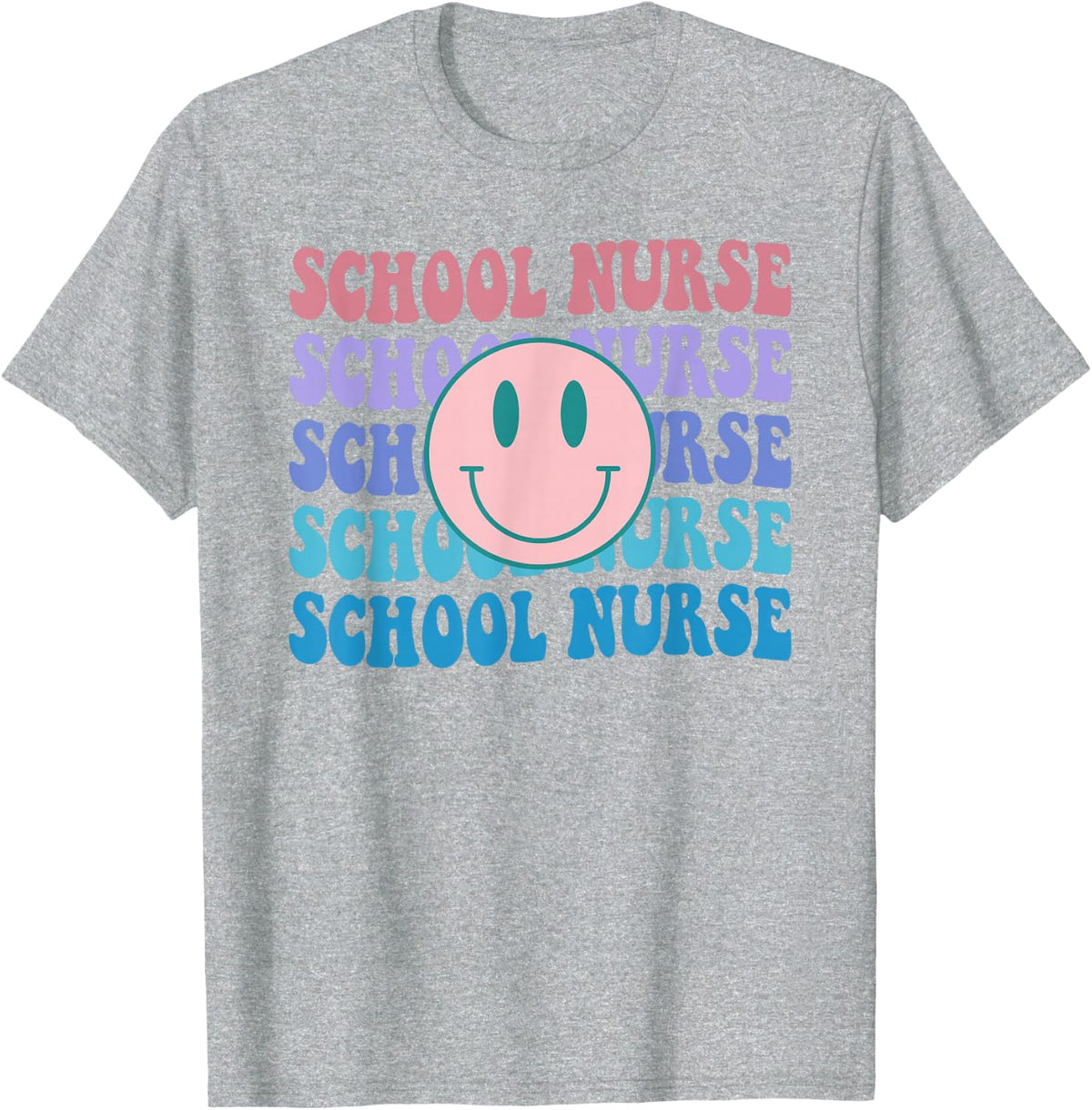 Retro School Nurse Colorful Nurse Life Nurse's Day T-Shirt - Heather Grey