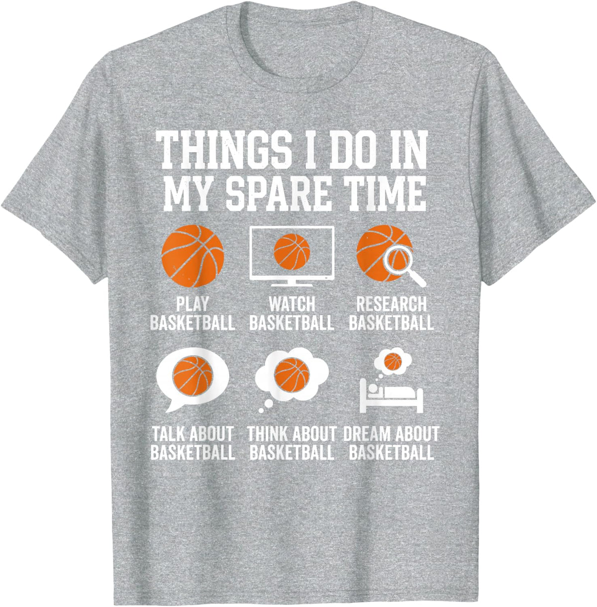 Basketball Art for Men Women Basketball Player Basketball T-Shirt - Heather Grey