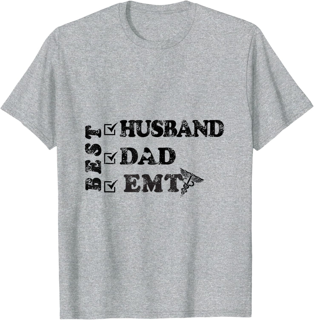 Best Husband Dad EMT T-Shirt - Heather Grey