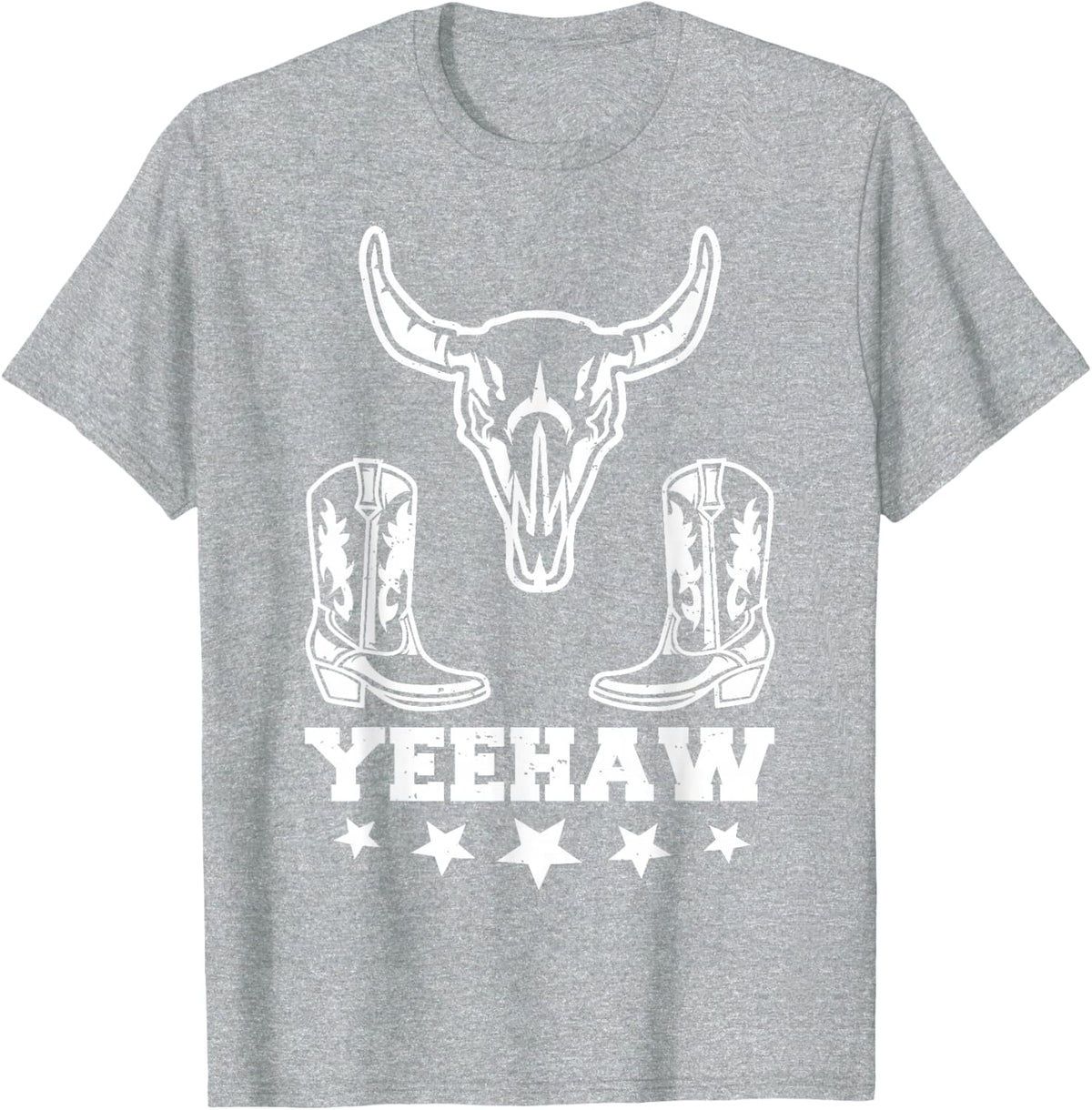 Yeehaw Cowboy Rodeo Horse Bull Riding for Men Women Kids T-Shirt - Heather Grey