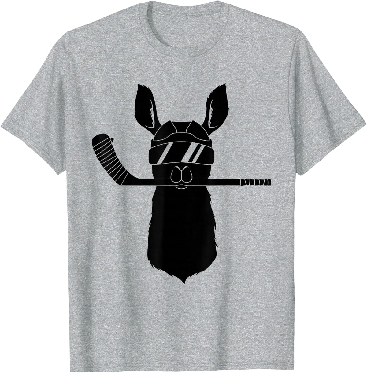 Hockey Llama T-Shirt - Heather Grey