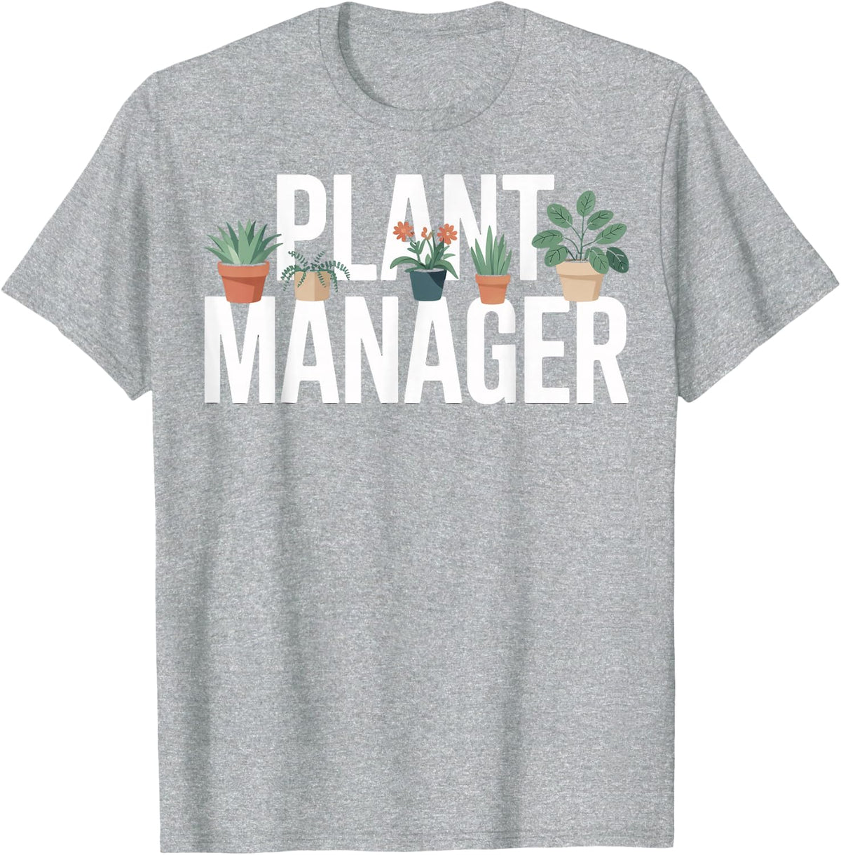 Botanical Plant Manager for Succulent Collectors T-Shirt - Heather Grey