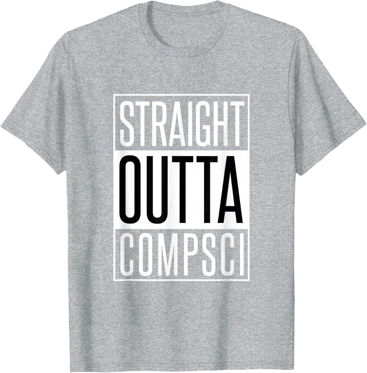 Computer Science - Straight Outta Comp Sci Parody T-Shirt - Heather Grey
