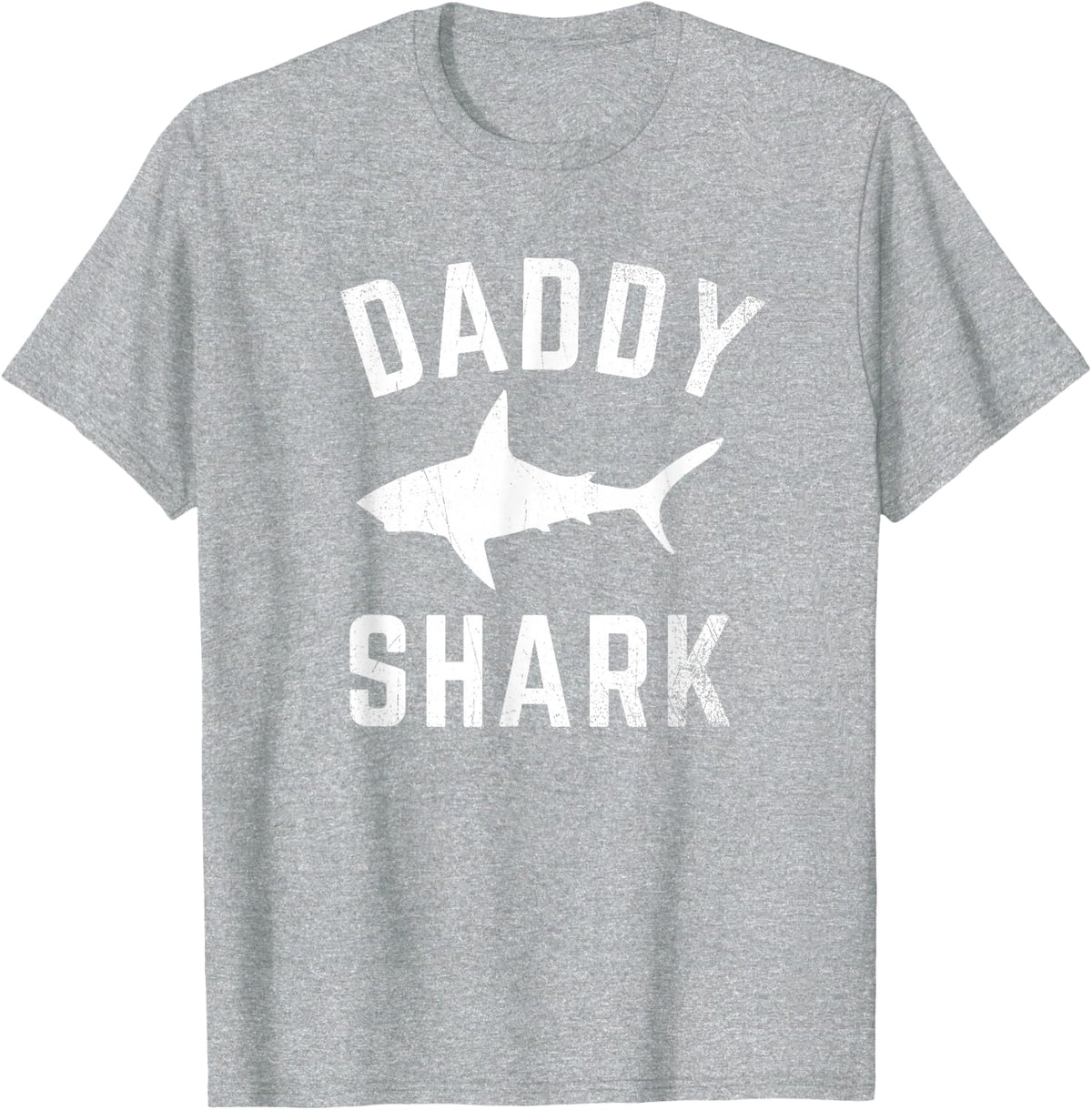 Daddy Shark Family Matching Funny Shark Dad T Shirt T-Shirt - Heather Grey
