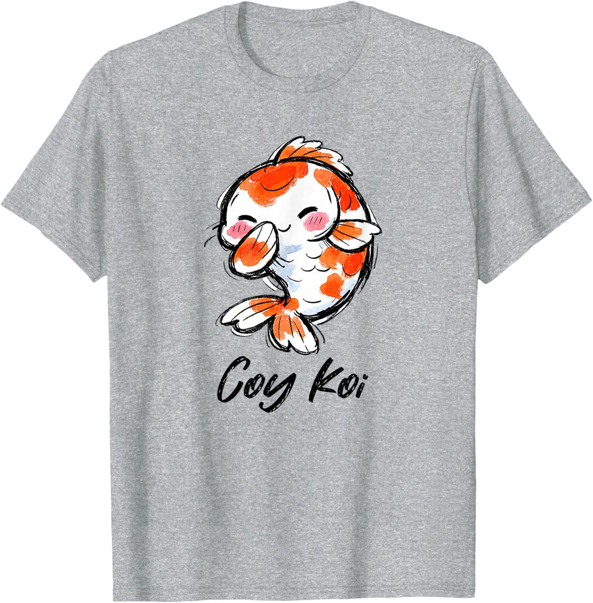 What to Call a Bashful Fish? A Coy Koi T-Shirt - Heather Grey