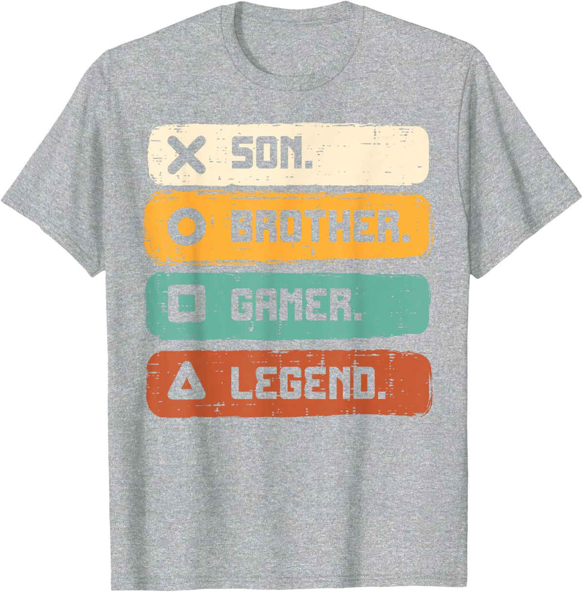 Son Brother Video Gamer Legend Gaming Men Boys Kids Teens T-Shirt - Heather Grey
