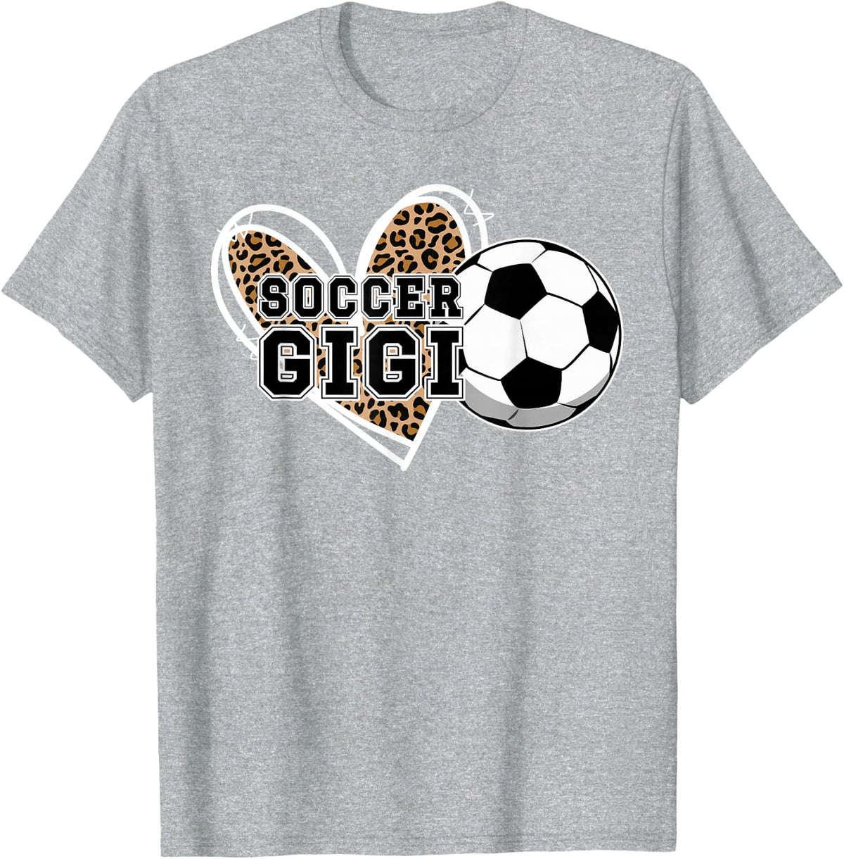 Soccer Gigi Grandma Leopard Gigi Of A Soccer Player Gigi T-Shirt - Heather Grey