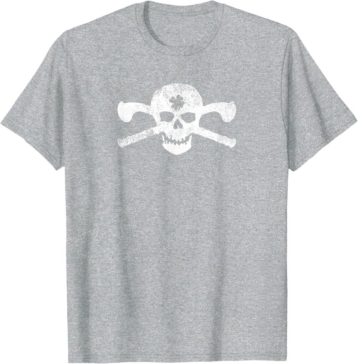 IRISH SKULL & CROSS SHILLELAGH CLUBS Shamrock St. Paddy's T-Shirt - Heather Grey