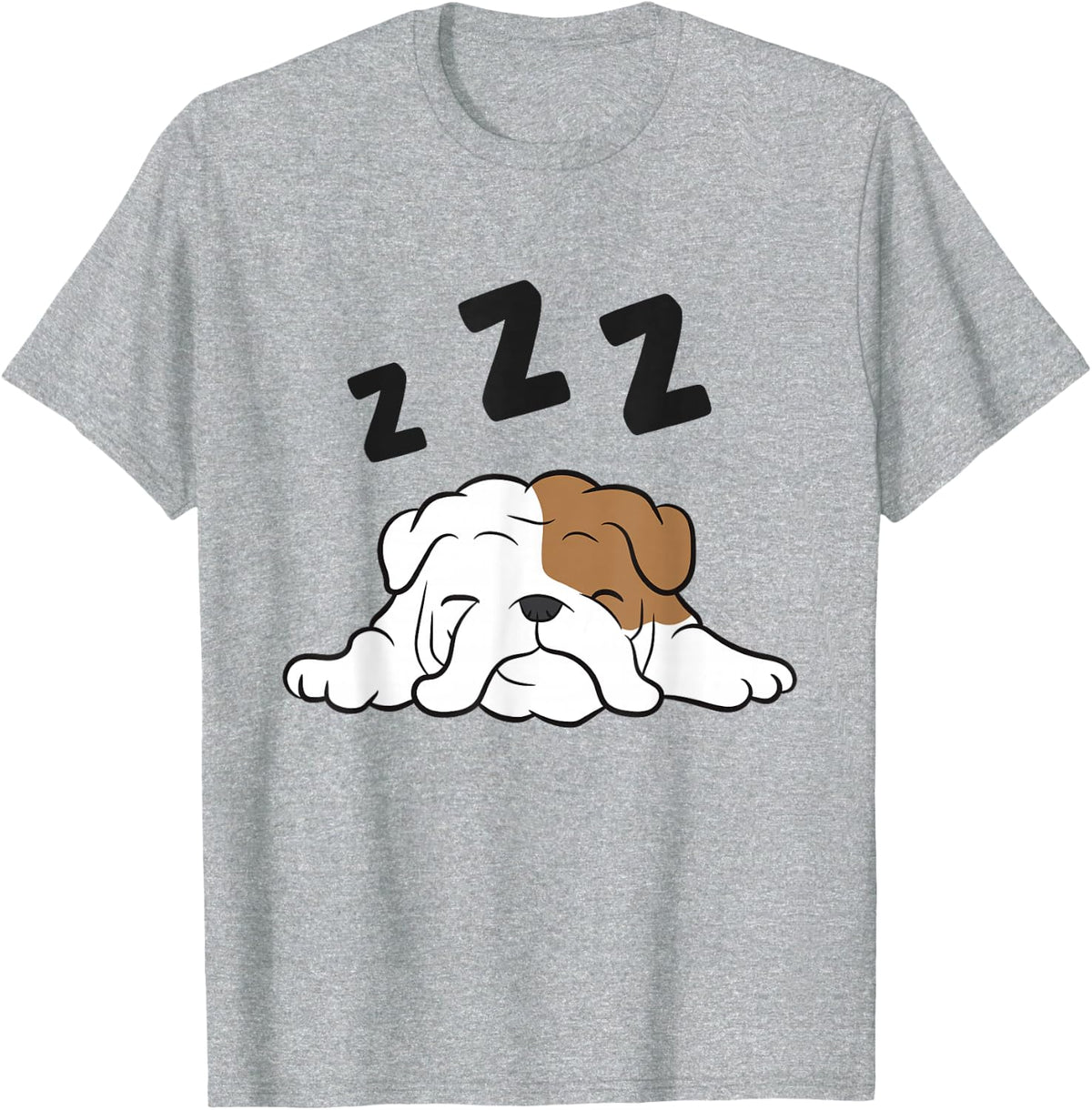 English Bulldog Tired Pajama Cute English Bulldog T-Shirt - Heather Grey