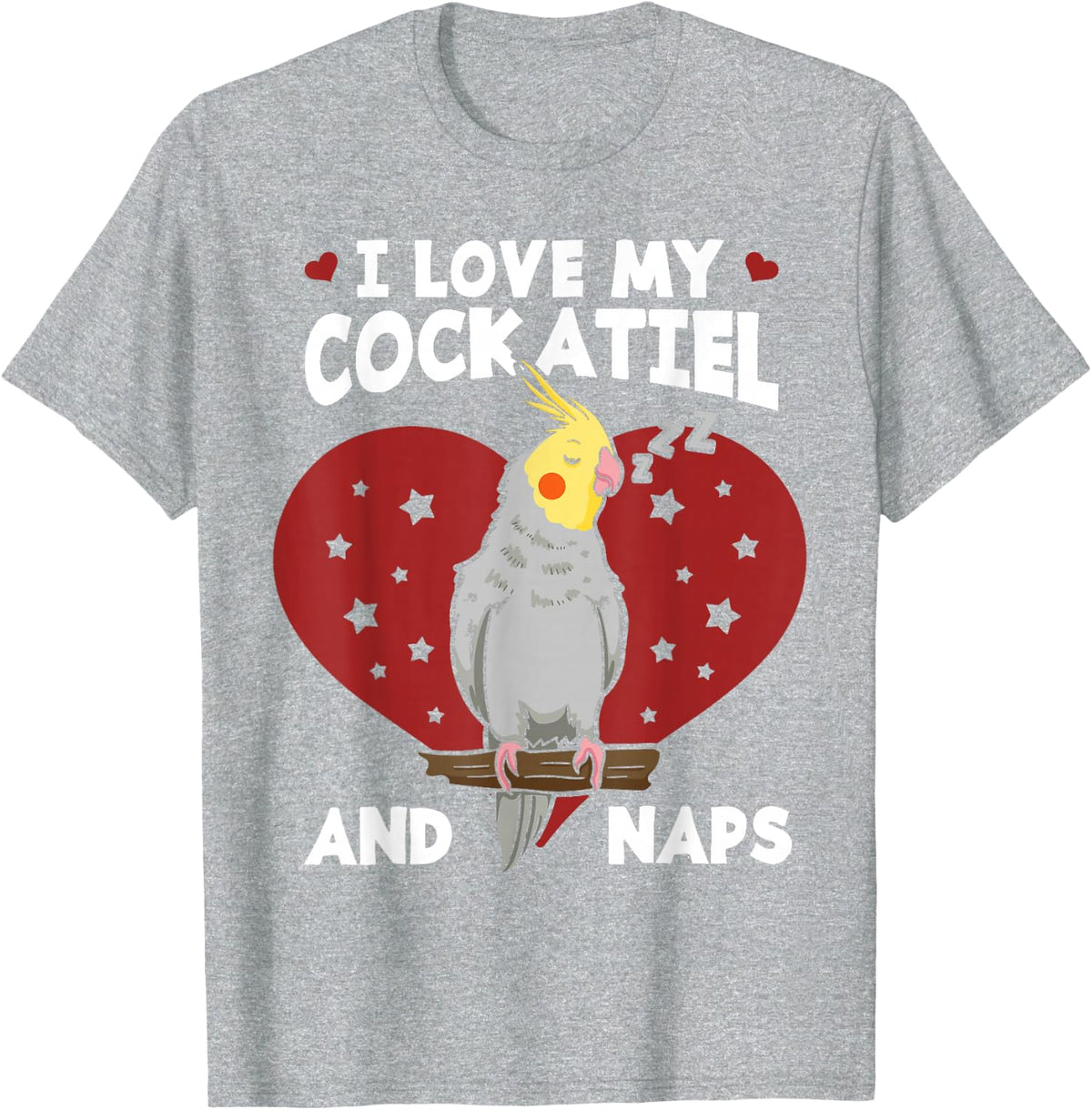 Cockatiel Cockatoo Parrot Lutino Quarrion Tiel Weiro Bird T-Shirt - Heather Grey