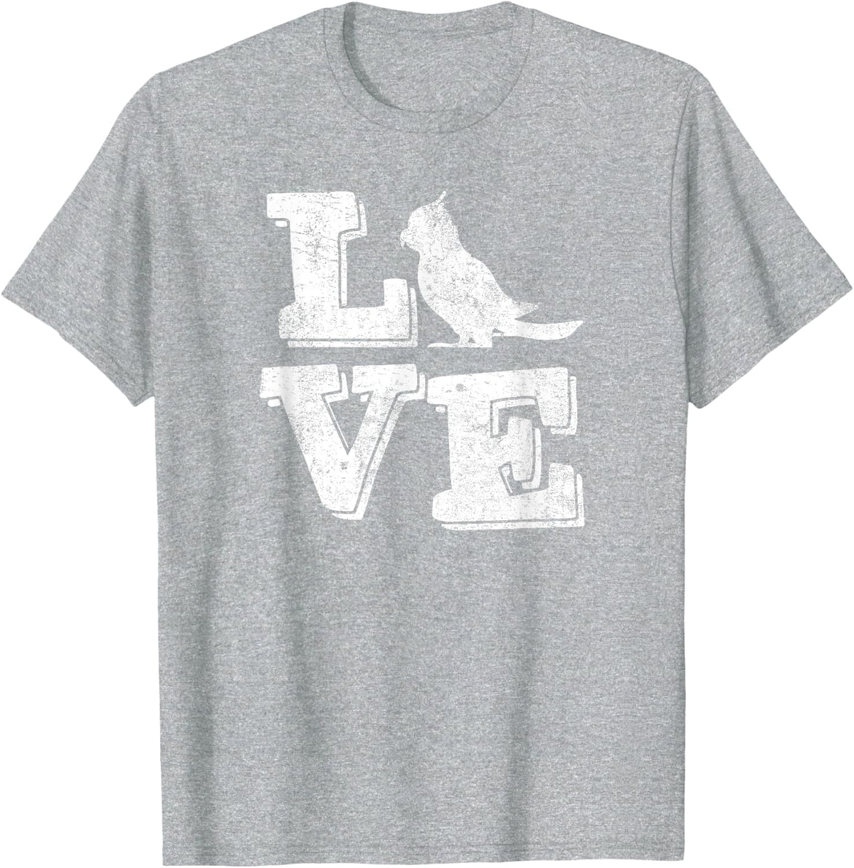 Love Cockatiel Typograph Hearts Funny Pet Bird Lover Gift T-Shirt - Heather Grey