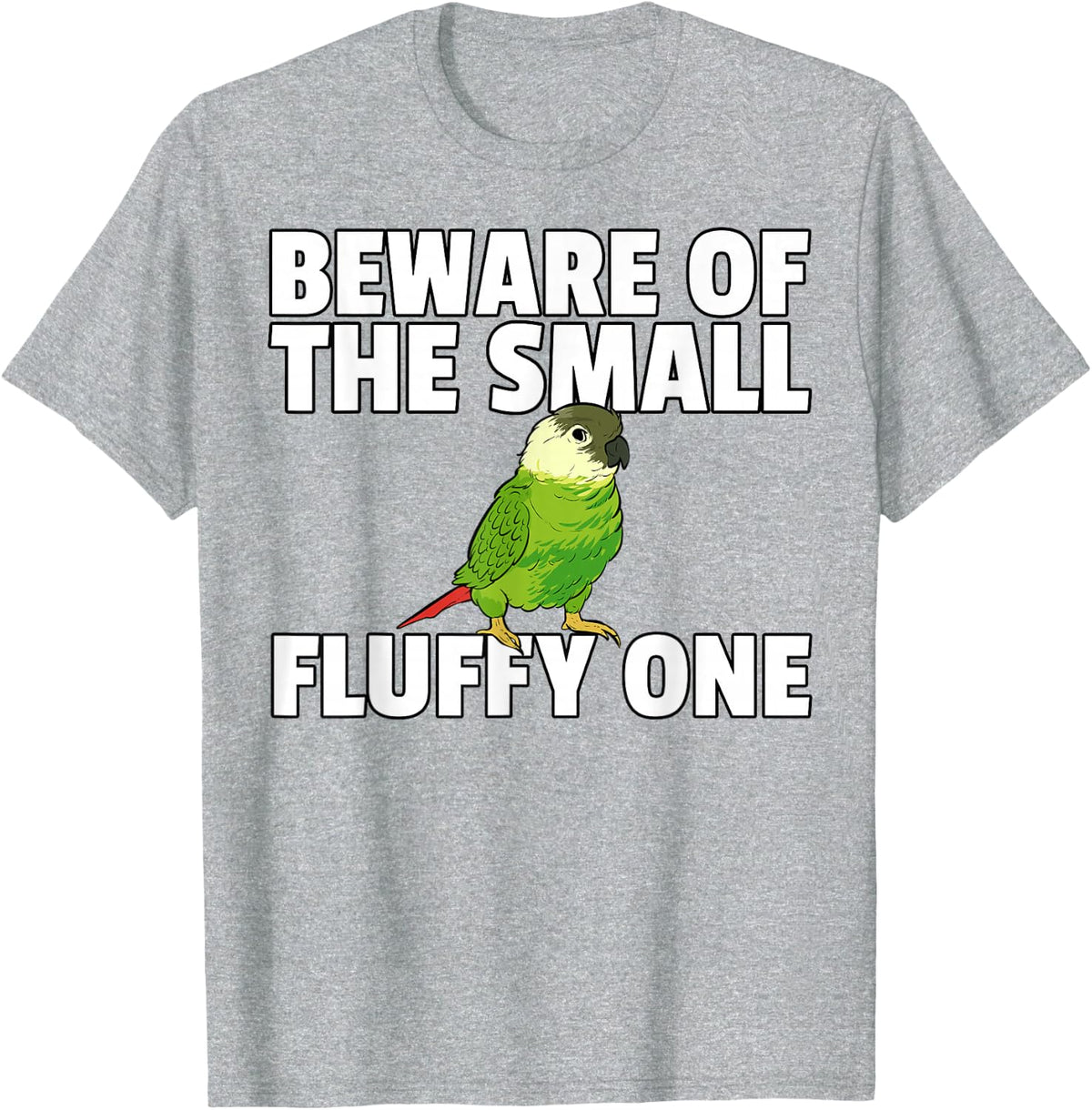 Green Cheek Conure T-Shirt - Heather Grey