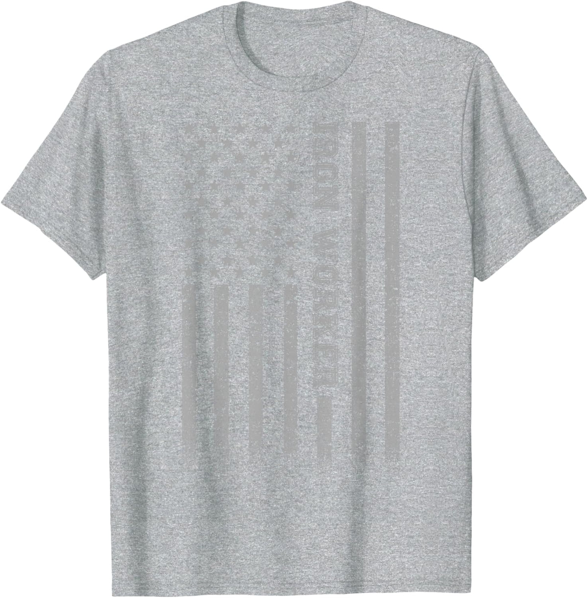 Iron Worker American Flag T-Shirt - Heather Grey