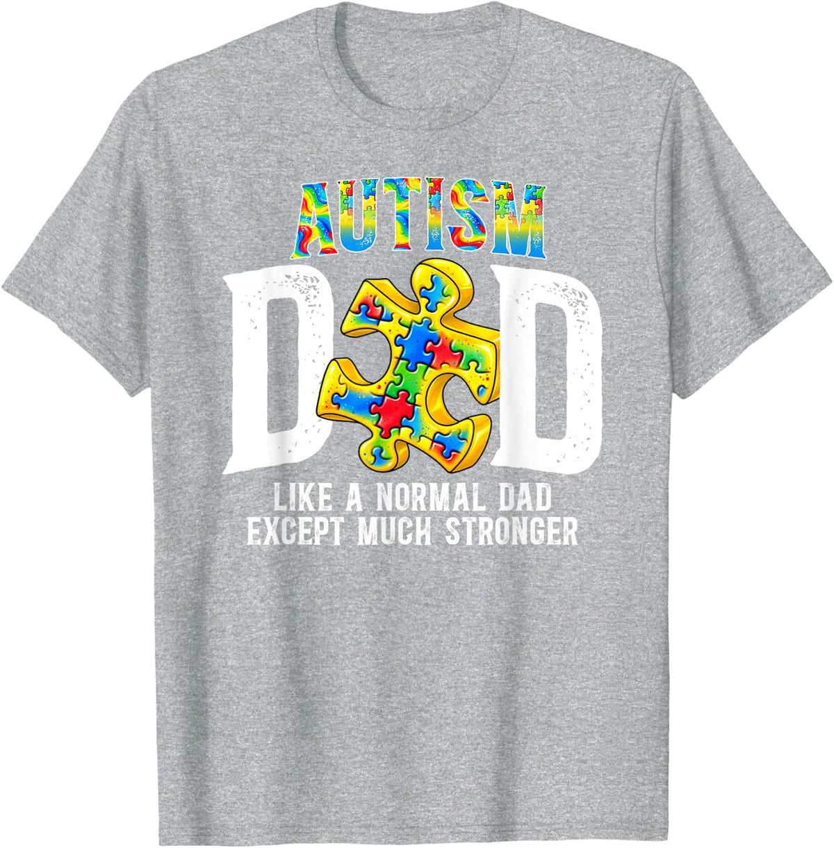 Autism Dad Definition Autism Awareness Autism Warrior Father T-Shirt - Heather Grey