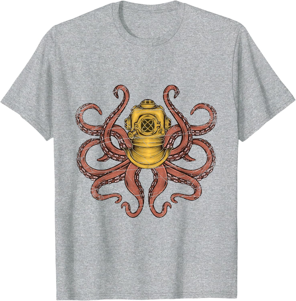 Diving Octopus T-Shirt - Heather Grey