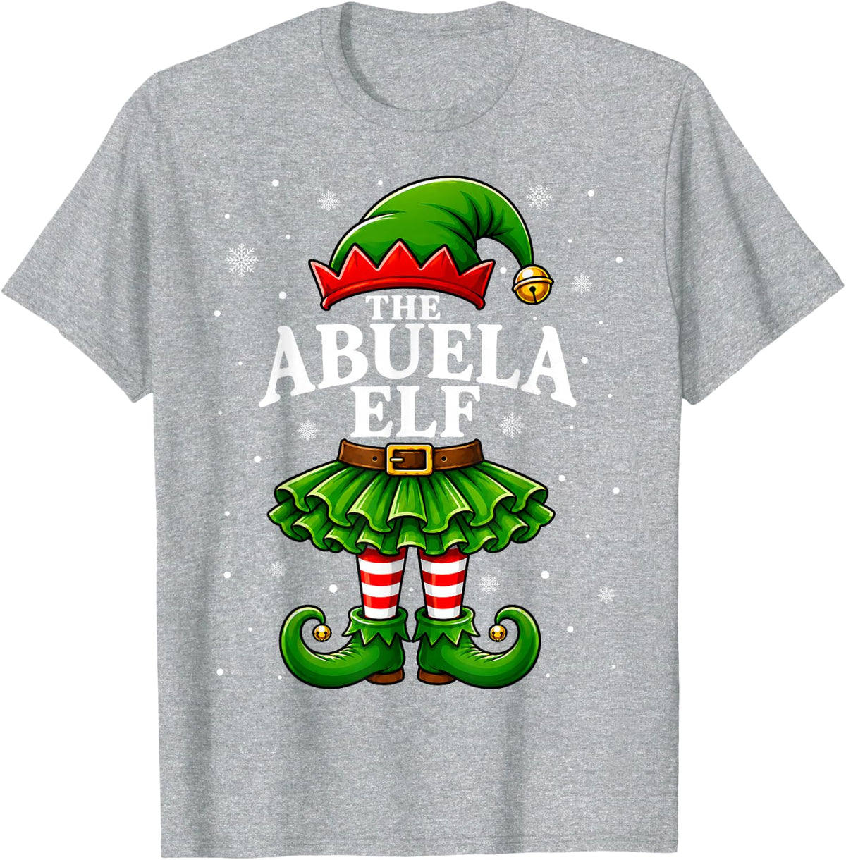 Abuela Elf Christmas Matching Family Women Girls Xmas T-Shirt - Heather Grey