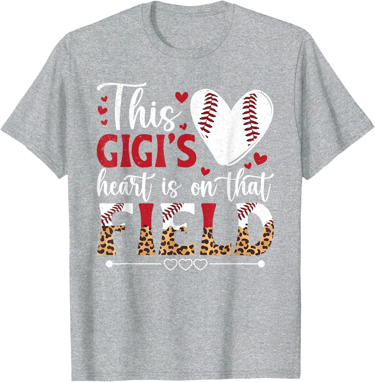 Baseball Gigi Of A Baseball Player Gigi T-Shirt - Heather Grey
