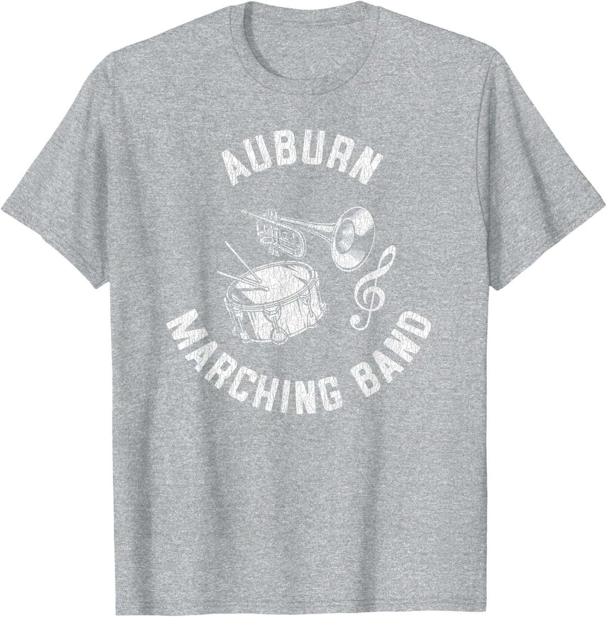 Auburn Marching Band Vintage Classic Music Distressed T-Shirt - Heather Grey