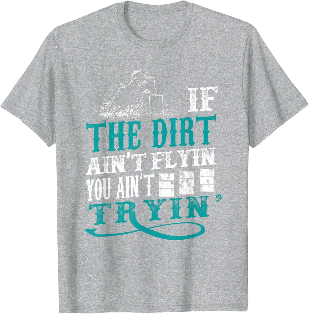 Funny Barrel Racer Outfit For Girls & Women Turquoise Equestrian Archery T-Shirt Small Classic Fit Crew Neck Lace