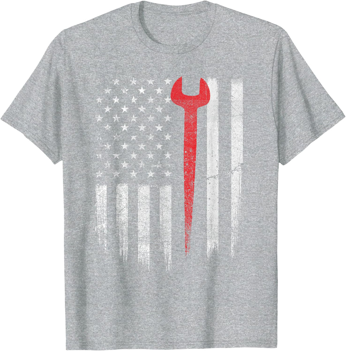 Patriotic Ironworker - USA Flag Ironworking Worker Rodbuster T-Shirt - Heather Grey
