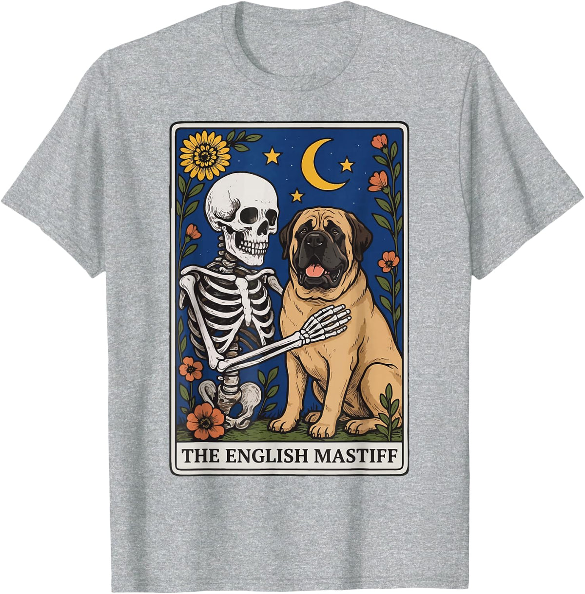 The English Mastiff Tarot Card T-Shirt - Heather Grey