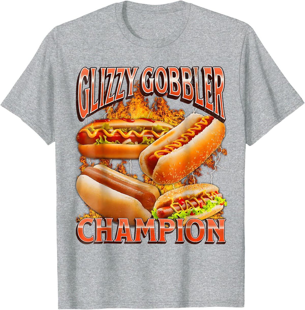 Funny Glizzy Gobbler Meme Hilarious Hot Dog Glizzy Lovers T-Shirt - Heather Grey